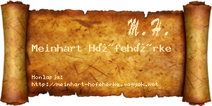Meinhart Hófehérke névjegykártya